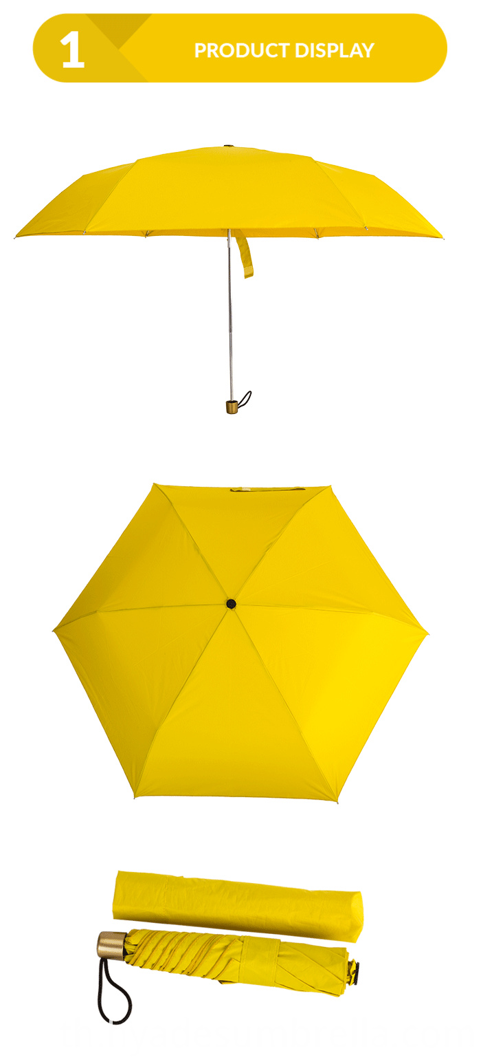 ร่มพับ 3 สี Color Coating 3 Section Folding Umbrella